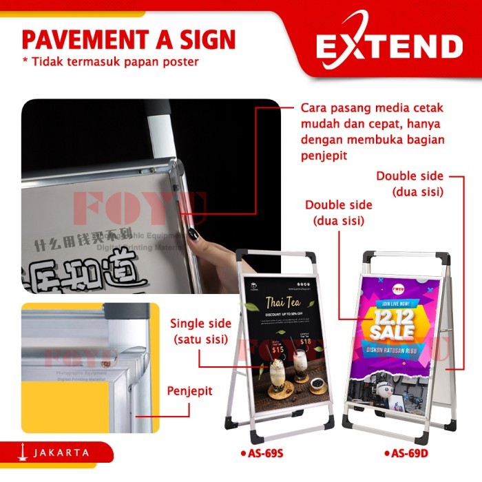 

Stand Display Poster Pavement A Sign Board Satu Dua Sisi Extend As-69 Barangbaru