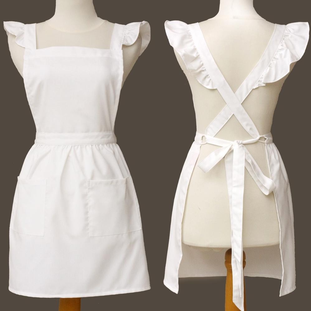 Celemek/apron french maid - putih