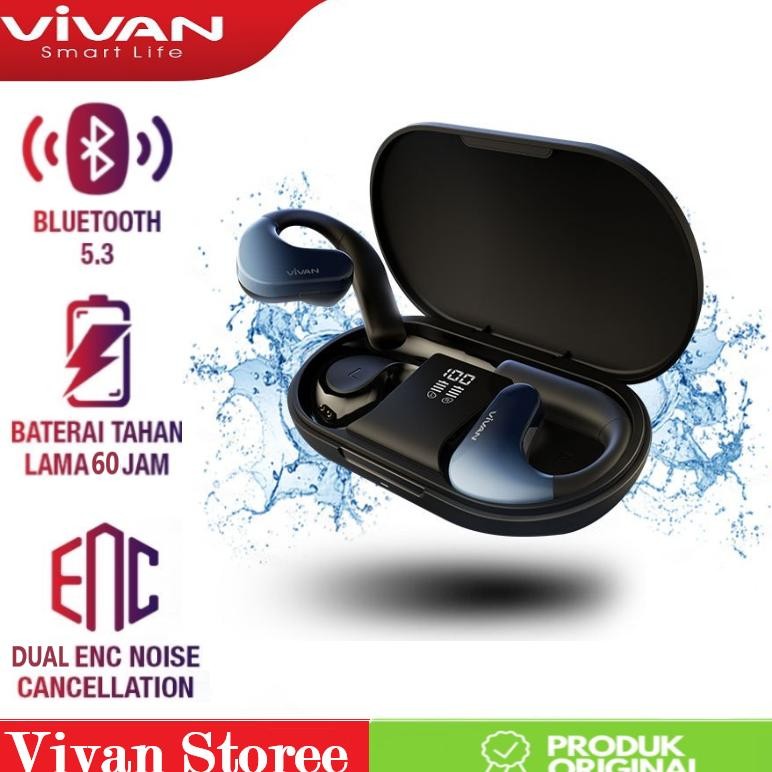 VIVAN SPORT X TWS Headset Bluetooth 5.4 Open Ear True Wireless Earbuds IP65 Dual ENC Audio Hi-Dynami