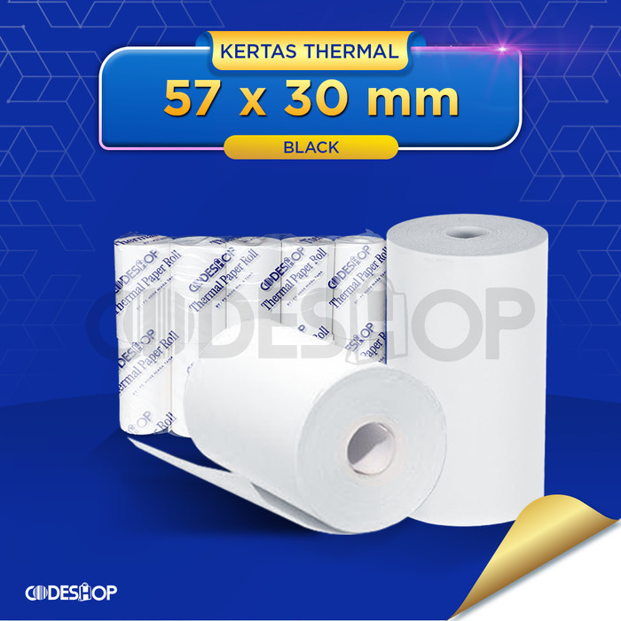 

1 Dus Kertas Termal 57X30 / 58X30Mm Cetak Hitam Struk Kasir Coreless Terbaik