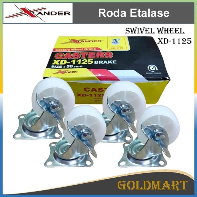 RODA 2 INCH 4PCS 50MM - XANDER ETALASE TROLI GEROBAK HIDUP REM