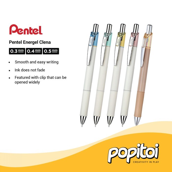 

Terlaris Pentel Energel Clena 0.3 0.4 0.5 mm Gel Pen Pulpen Ballpoint Bolpoin SALE