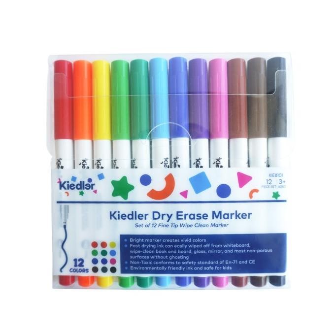 

Kiedler White Board Dry Erase Marker 12Pcs Spidol Wipe Clean