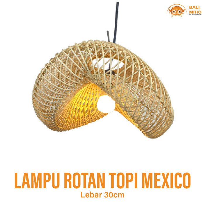 

New - Kap Lampu Ombak 30 Cm Kap Lampu Rotan Lampu Cafe Kafe Lampu Kayu Bambu