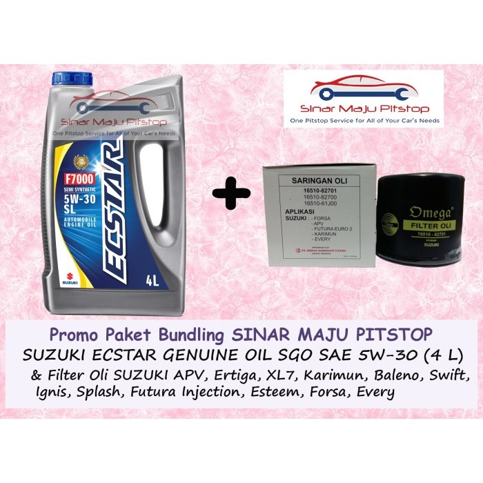 Paket Bundling Sgo 5W-30 & Filter Oli Suzuki Apv Ertiga Karimun Every Harga Spesial