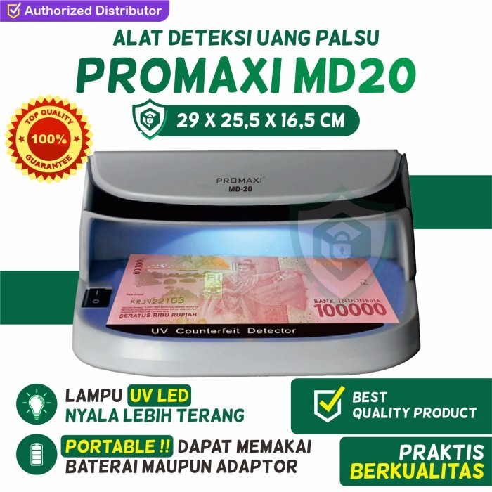 

Terlaris Money Detector/Alat Pendeteksi Uang Portable Promaxi MD20 UV LED SALE