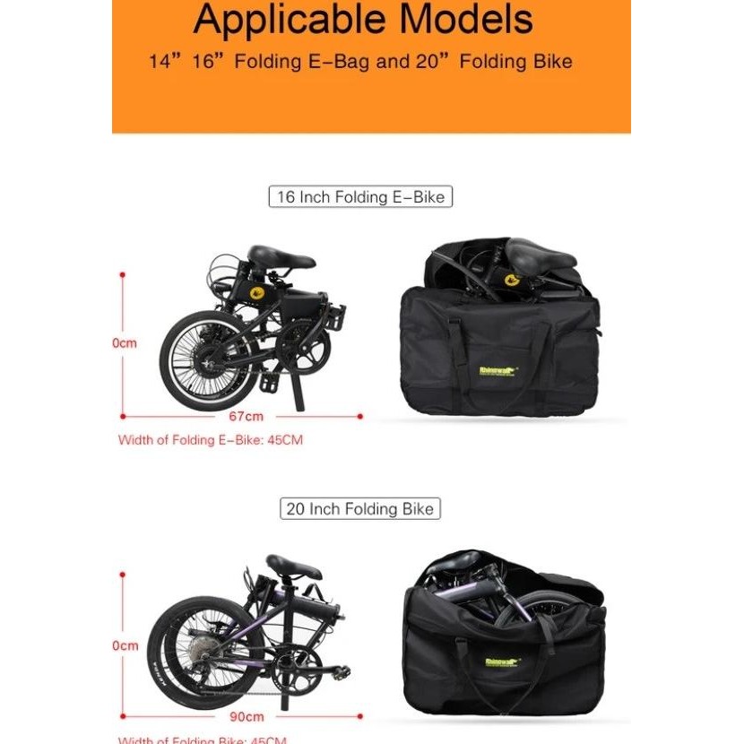 Tas Sepeda Rhinowalk Sepeda Lipat 20 Inch Folding Bike Carry Bag Rf201