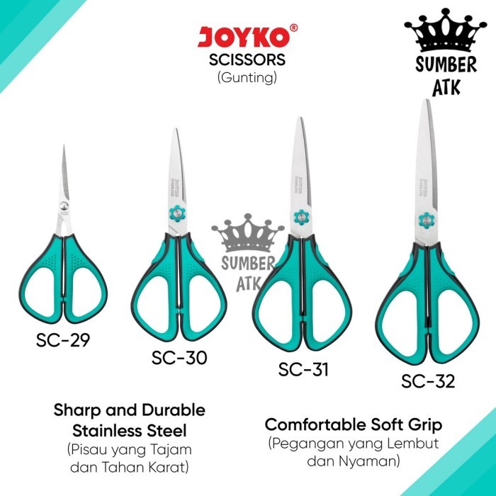 

Terlaris Gunting tajam stainless steel Scissors Joyko SC-29 SC-30 SC-31 SC-32 SALE