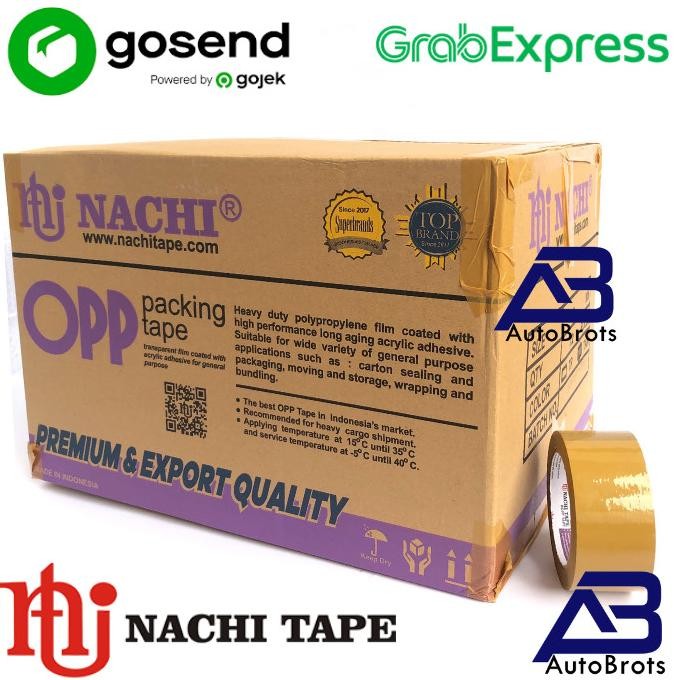 

TERBARU - 1 Dus/72Roll Nachi Tape OPP Lakban Packing Coklat 2 Inch (48mm) X 90Y