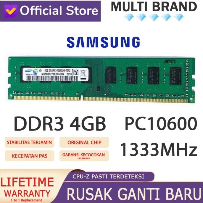 Jual Ram Pc Samsung Ddr3 8Gb 10600/1333 Mhz Ori Ram Pc Ddr3 8Gb 1333 Mhz Promo