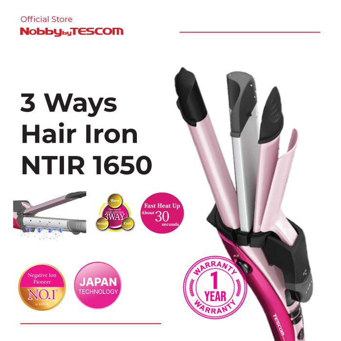 Tescom Catokan Pengeriting Rambut 3 Ways Hair Iron Ntir1650