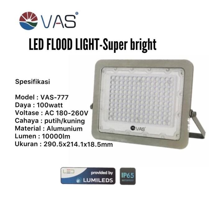 BEBAS ONGKIR - Vas Lampu sorot led 100 watt outdoor/Led Flood light tembak VAS-777