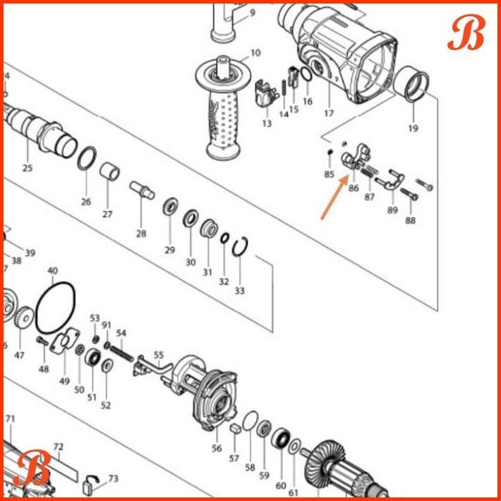 | ILP | GUIDE BASE BOR MAKITA HR 2470 HR2470 HAMMER DRILL BOBOK BETON