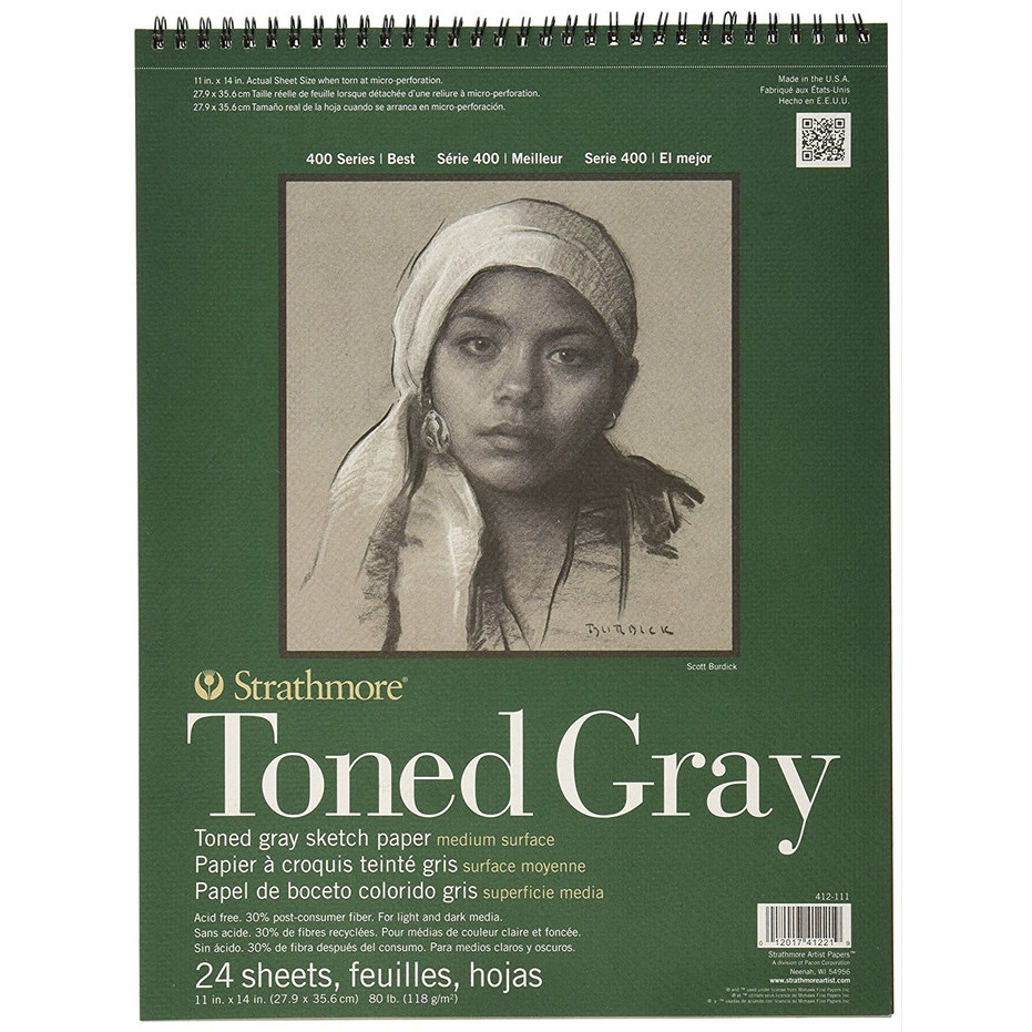 

Triyper Strathmore Toned Gray 11" X 14" Sketch Pad - 24 Sheets