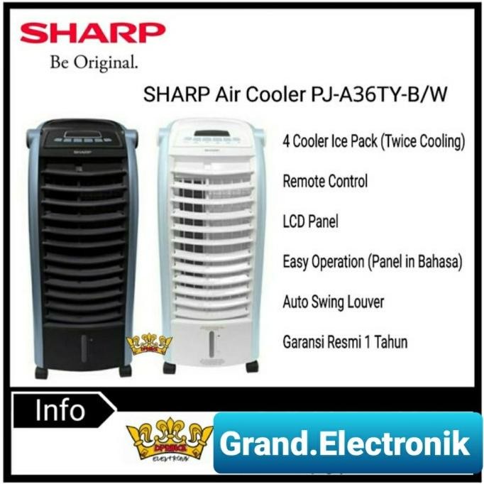 Sharp Air Cooler Pja36Ty Kipas Angin Ac Dingin Portable + Remote Original Dan Terpercaya