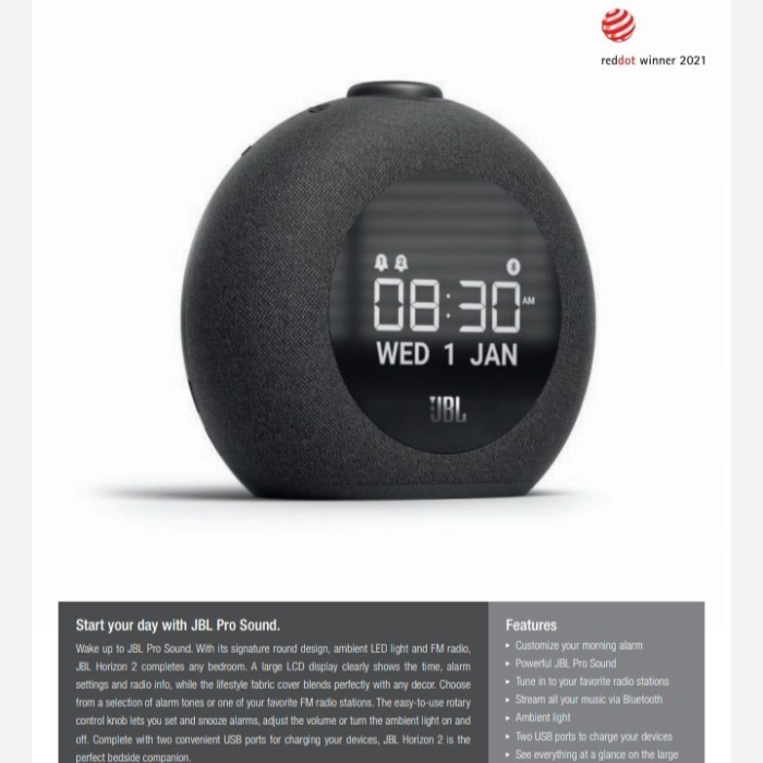 TERBARU jbl horizon 2 bluetooth clock radio original