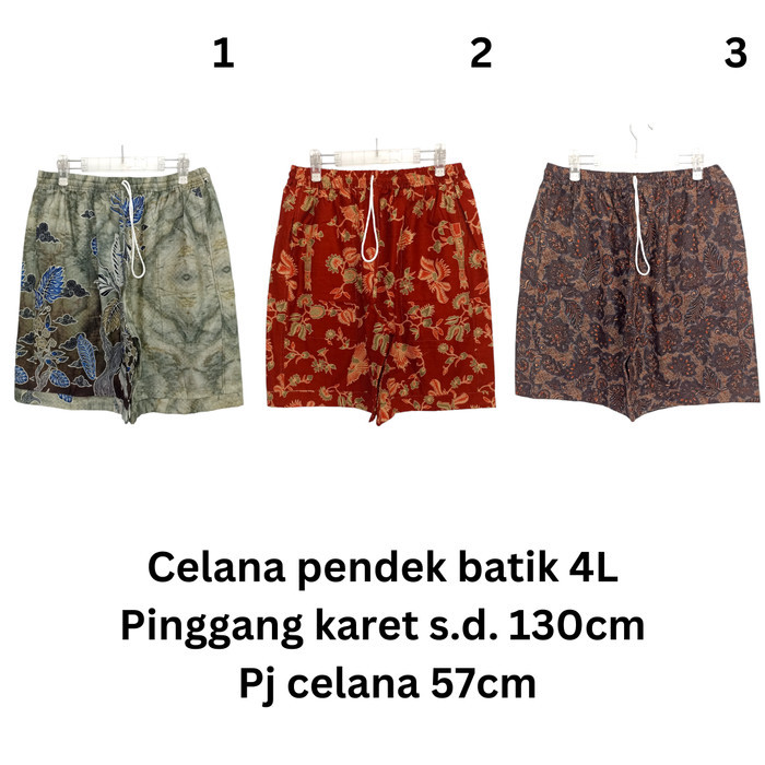celana pendek batik pria JUMBO 4L