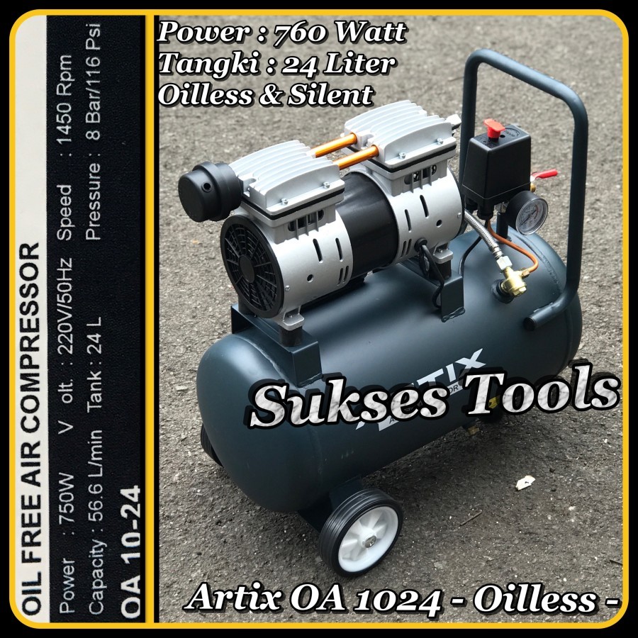 Artix OA 1024 OA1024 Kompressor Oilless Kompressor Silent 1 HP 24 L