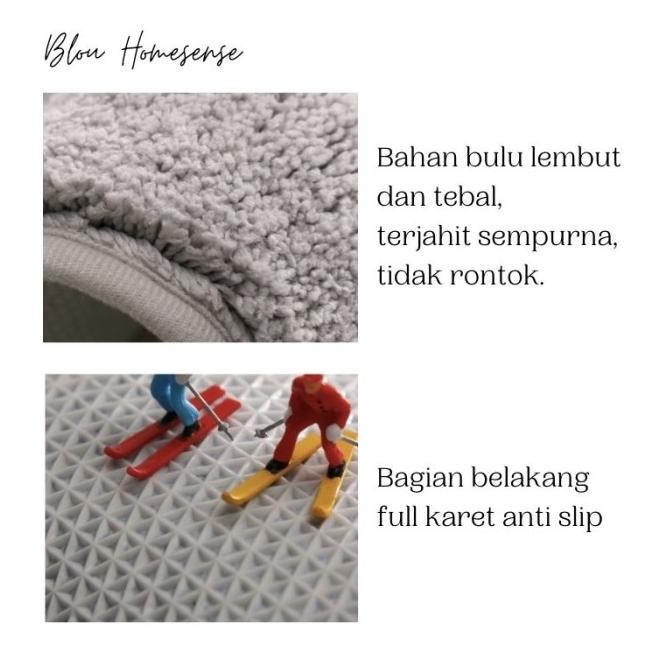 Blou Bathmat Karpet Keset Kamar Mandi Anti Slip Tebal Mewah