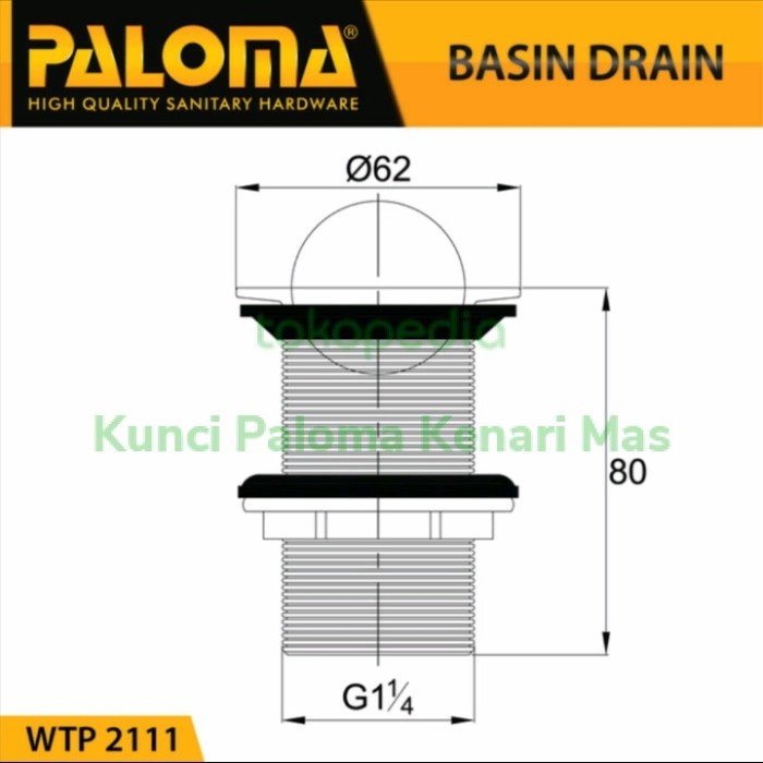 Terpopuler Paloma Wtp 2111 Afur Wastafel Kepala Sifon Model Koin Afur Wastafel
