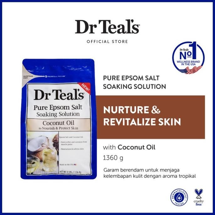 

BEBAS ONGKIR - DR TEALS Pure Epsom Salt Soaking Solution 1360g