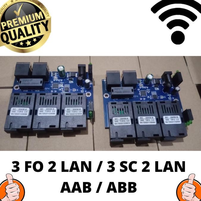 MEDIA CONVERTER 3 FO 2 LAN PCB KONVERTER