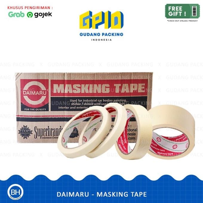 

(GOSEND/GRAB) DAIMARU - Masking Tape / Lakban Kertas 0.5 / 1 / 2 inch