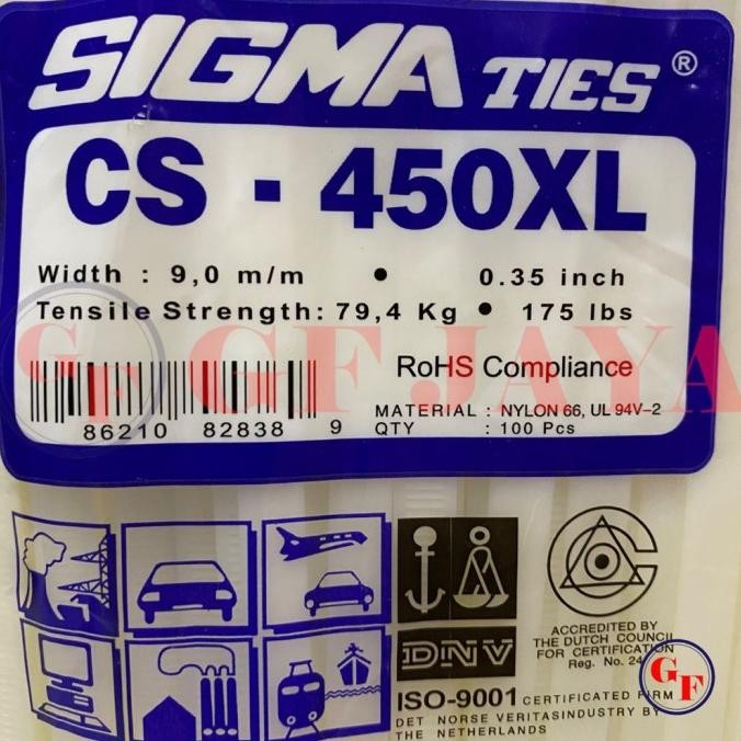 

Kabel Ties Sigma CS 450XL / 45cm Putih CS450XL Cable Tie White 45 cm