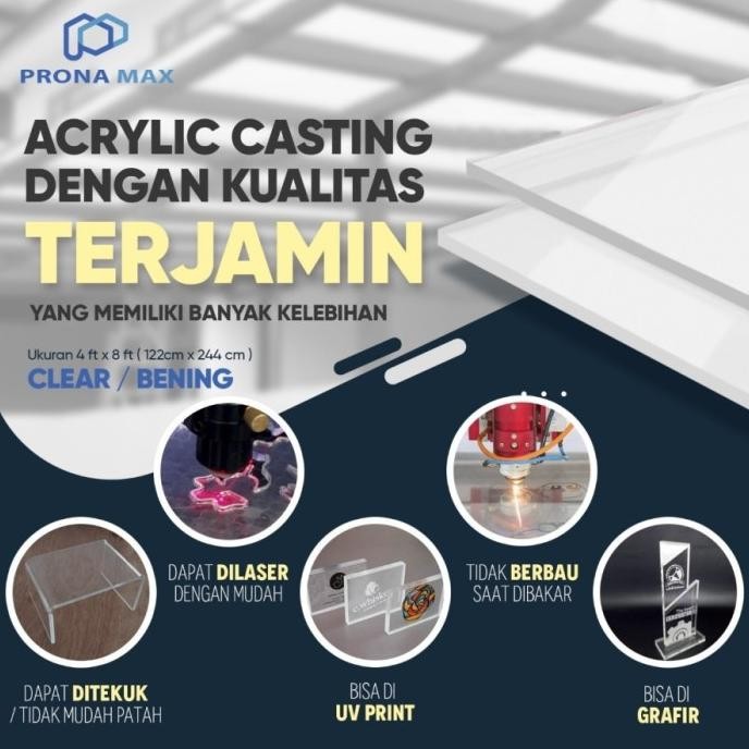 

Baru Acrylic / Akrilik Bening Lembaran 2Mm 122 X 244 Pronamax