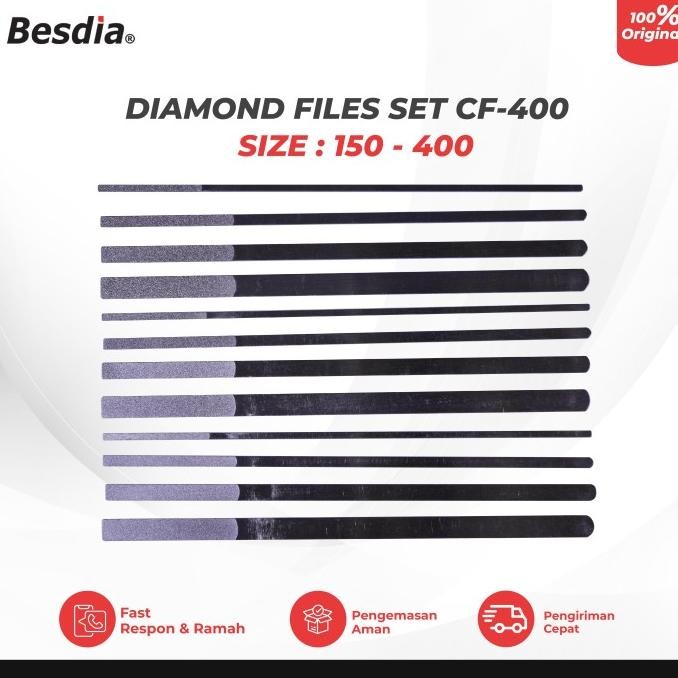 

TERBARU - Diamond File Set CF-400 Tapered Hand File Kikir Diamond BESDIA