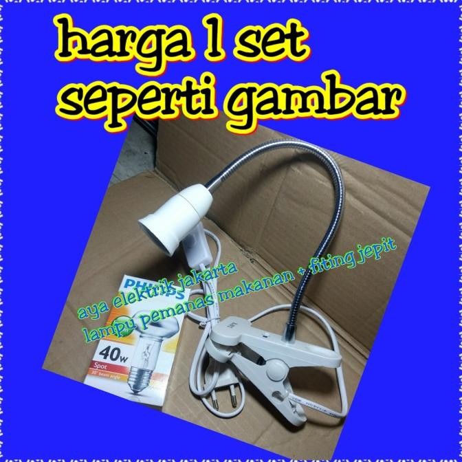 lampu reptil lampu pemanas makanan lampu nr63 + fiting jepit kura kura