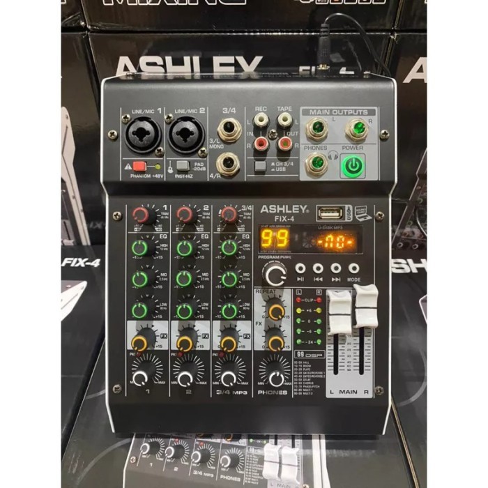 Cuci Gudang Mixer Audio Ashley Fix4 Fix 4 4Ch Usb Bluetooth Garansi Original