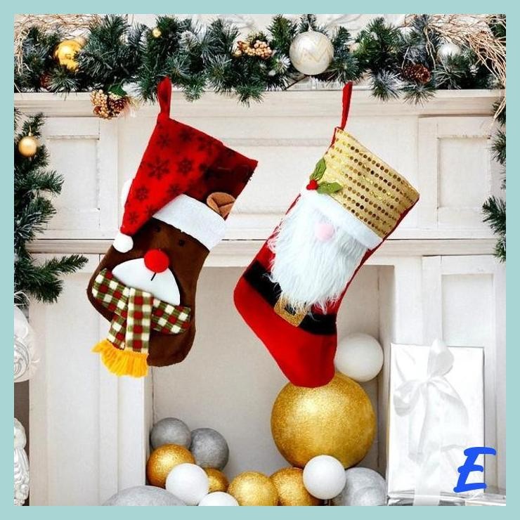 

| MIS | KAOS KAKI KADO SANTA GLITER CHRISTMAS GANTUNGAN GOODIE BAG NATAL MURAH