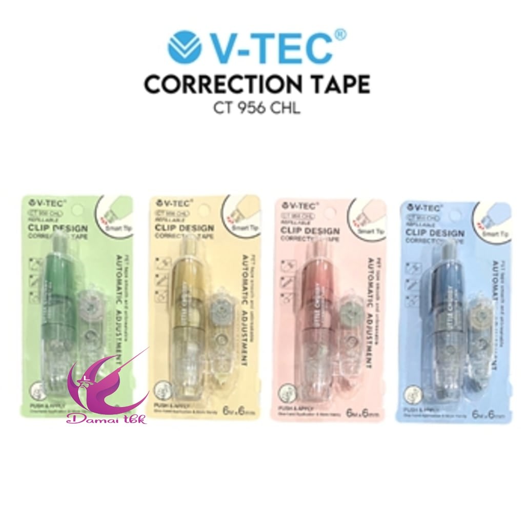 

V-Tec Correction Tape Type Ct-956 Chl - Tipe Ex Kertas