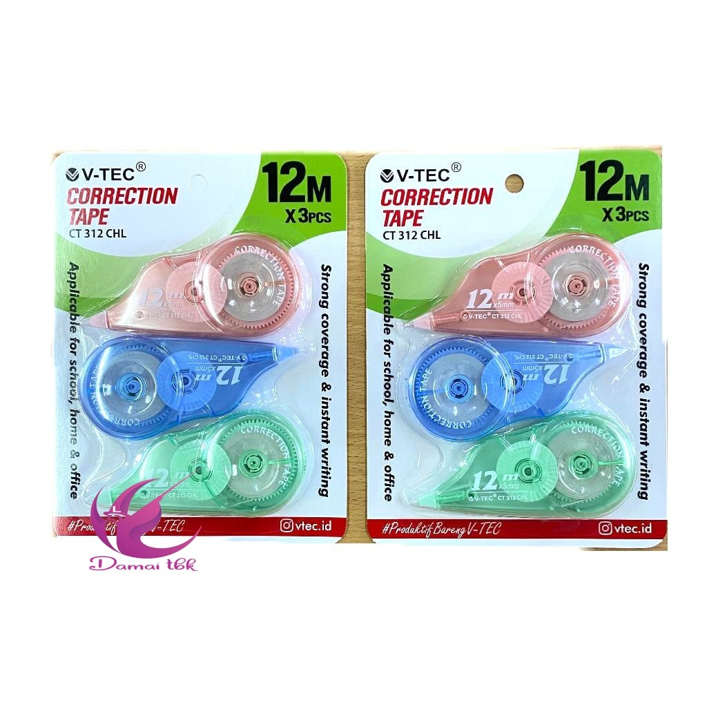 

V-Tec Correction Tape CT-312 CHL Set 3