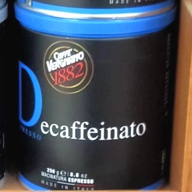 

Cafe Vergnano Coffee Decaffeinated 250 Gr/Kopi Bubuk Arabica