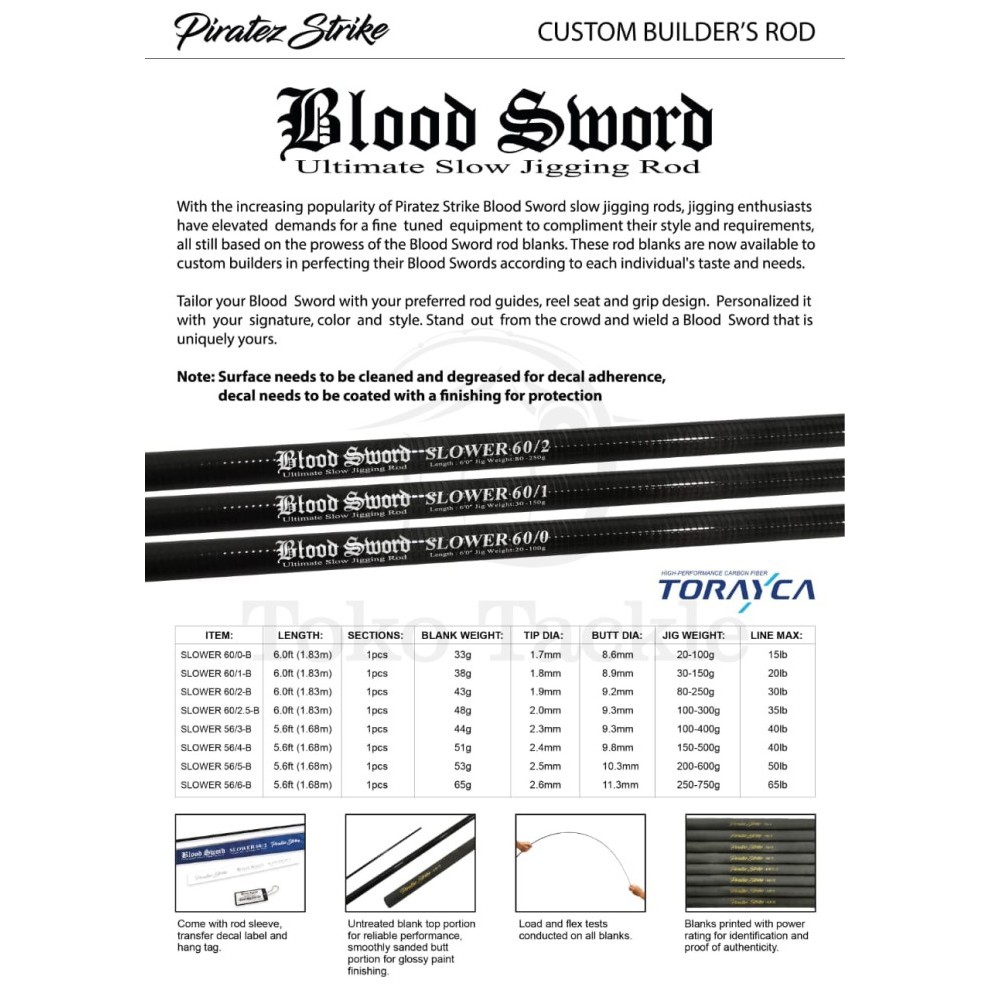 Terbaru Blank Rod Slow Jigging Piratez Strike Blood Sword