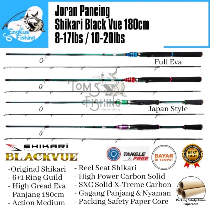 Terlaris Joran Pancing Shikari Black Vue 180Cm Carbon Solid ( 8-17Lbs / 10-20Lbs ) Murah - Engkus
