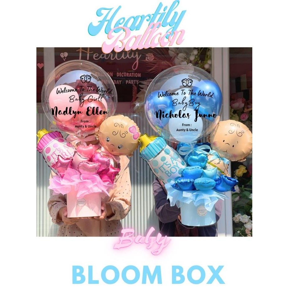 [ READY SIAP KIRIM ] BALON BABY BLOOM BOX BUKET BALON BAYI LAHIRAN