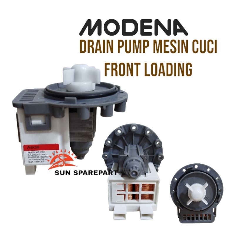 drain pump(pompa mesin cuci) MODENA front loading