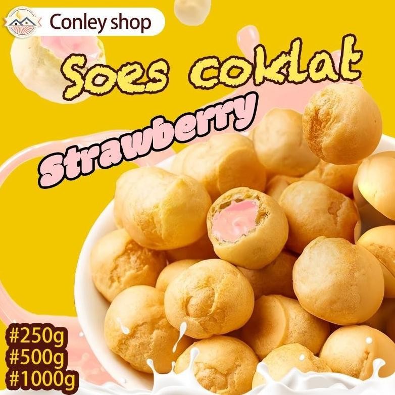 

Soes Strawberry/Coklat/ 500G/1Kg / Mix Rasa/Halal Kue Sus Kering Isi Soes Coklat Lumer 1 Kgr Enak Murah Cemilan Keluarga, Cocok Untuk Dewasa Dan Anak-Anak Chocolate Food Makanan Snack Manis