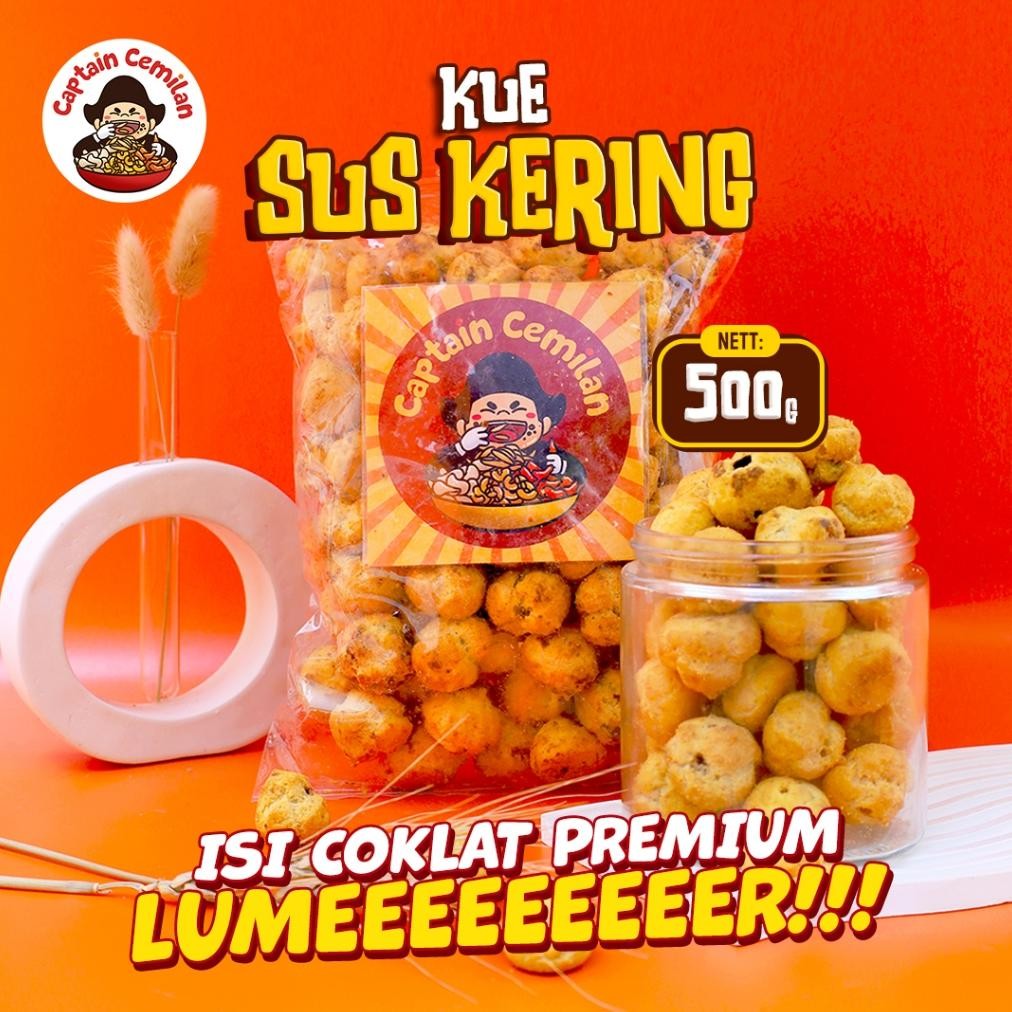

500Gram Soes Coklat Cemilan Manis Captain Cemilan Snack Kiloan Makanan Ringan Cemilan Soes Coklat