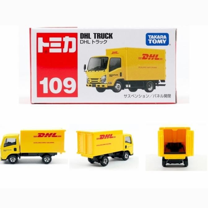 Tomica reguler 109 DHL Truck Miniatur Diecast truk DHL