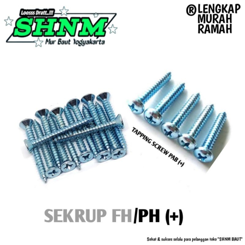 Sekrup FAB/PAB (+) 4X⅝ (1,5 cm) Tapping Screw / 100 pcs
