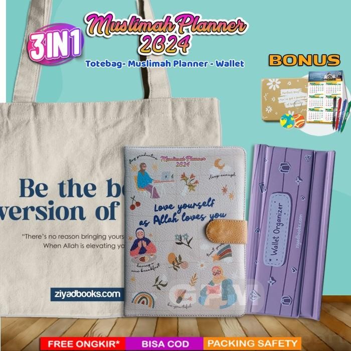 

Buku Agenda Muslimah Planner 2024 + Diary, Zikir, Kalender, Box |Ziyad