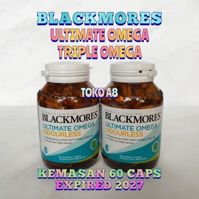 BLACKMORES Ultimate Omega Odourless 60 Kapsul Blackmores Minyak Ikan Omega 3 Alami EPA DHA