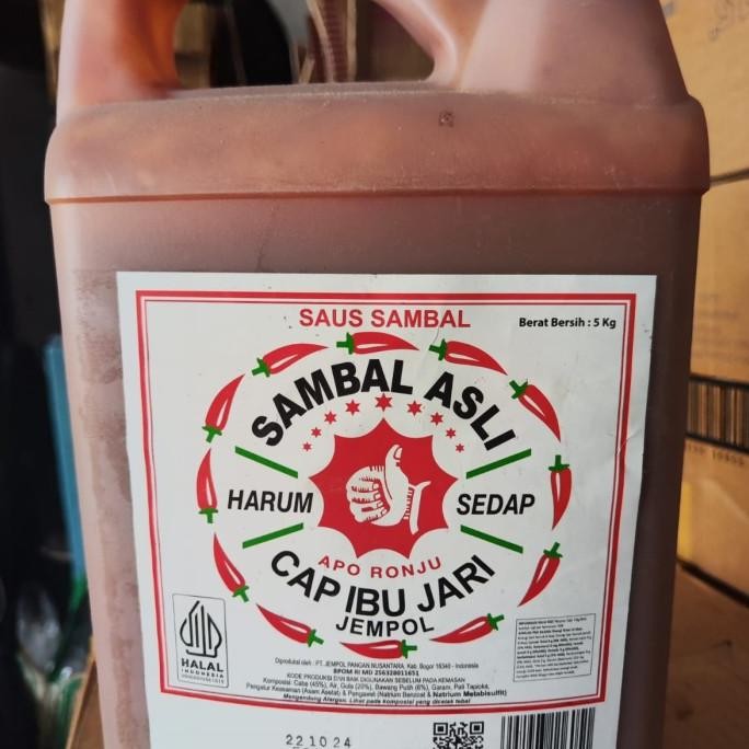 

SAMBAL JEMPOL SAUS SAMBAL CAP IBU JARI 5KG JERIGEN