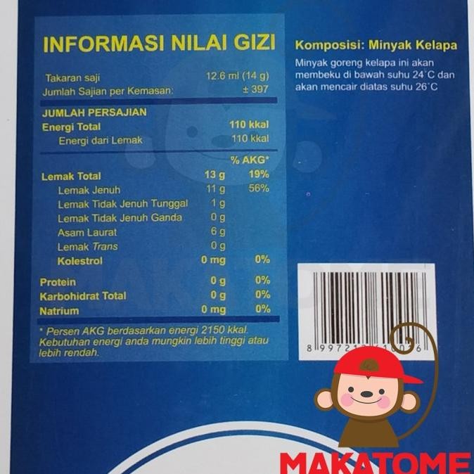 

Kara Coconut Oil 5L Minyak goreng kelapa 5 L 5000ml 5000 ml Liter