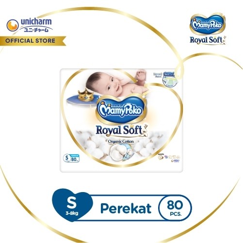 Mamy - MamyPoko Royal Soft Organic Cotton - S 80 - Popok Tape