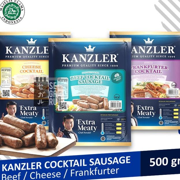 

Kanzler Sosis Beef Cotail Cheese Cotail Frankfurter Cotail 500Gr
